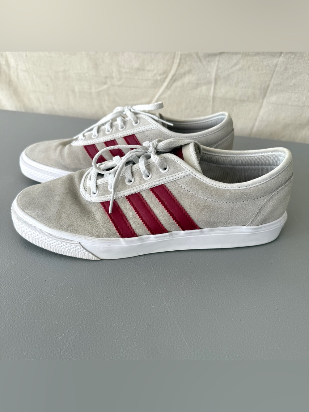 Adidas Originals Size 10 Adi Ease Grey Suede Red Stripe Skate Shoes EE6109